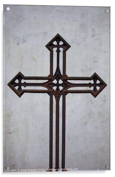 Old Rusty Vintage Cross Acrylic by Artur Bogacki