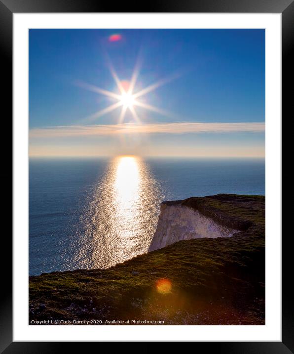 English Channel Viewed from the The Cliffs in East Sussex Framed Mounted Print by Chris Dorney