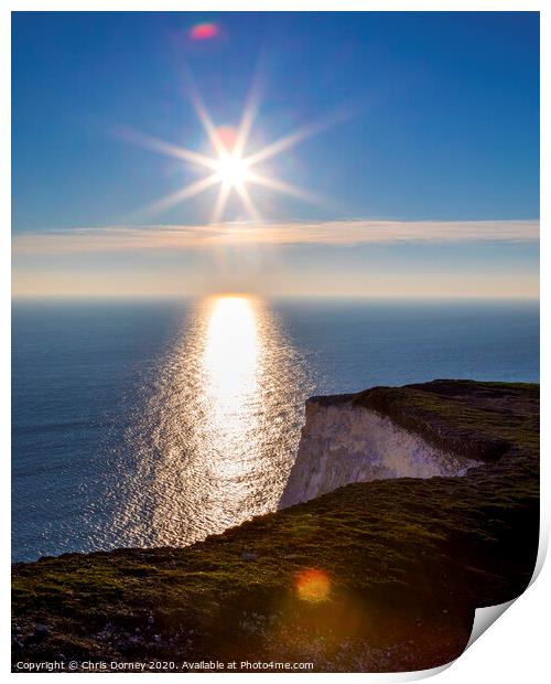 English Channel Viewed from the The Cliffs in East Sussex Print by Chris Dorney