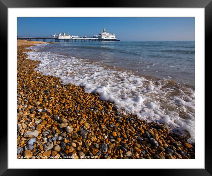 Eastbourne Beach and Pier Framed Mounted Print by Chris Dorney