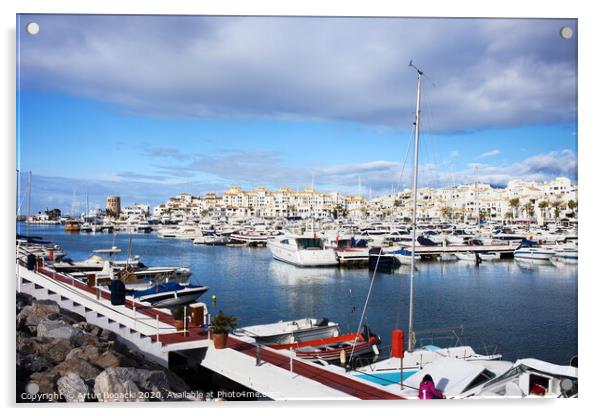 Puerto Banus Marina in Spain Acrylic by Artur Bogacki