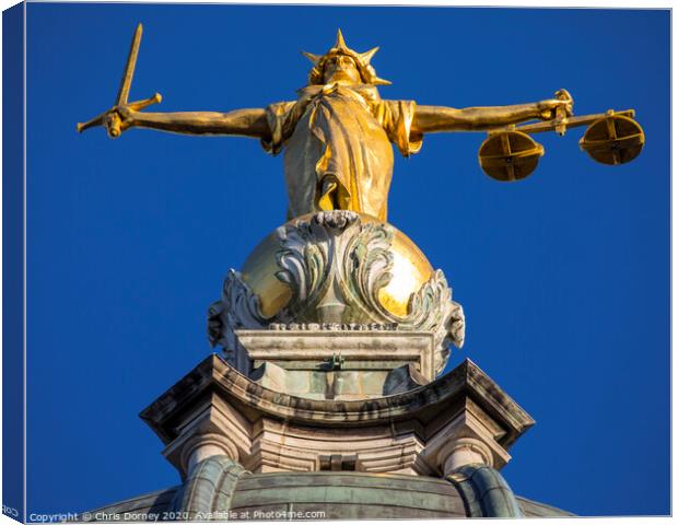 Lady Justice Statue at the Old Bailey Canvas Print by Chris Dorney
