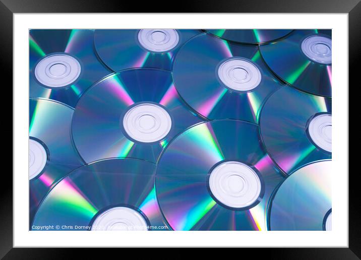 Compact Discs or CDs Framed Mounted Print by Chris Dorney