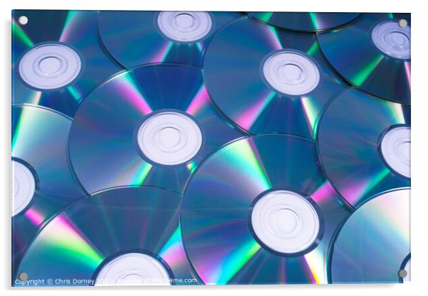 Compact Discs or CDs Acrylic by Chris Dorney