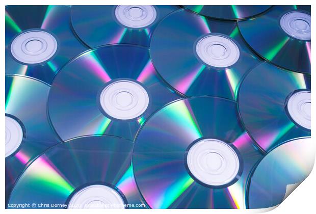 Compact Discs or CDs Print by Chris Dorney