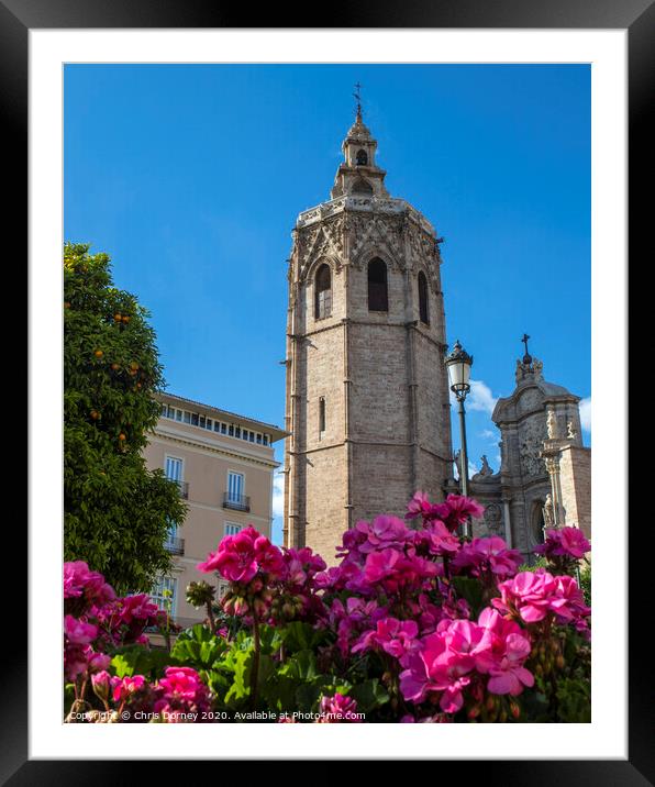 Torre del Micalet in Valencia Framed Mounted Print by Chris Dorney