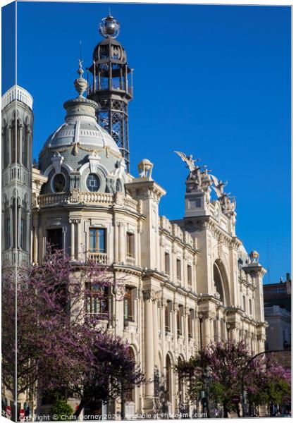 Central Post Office Building in Valencia Canvas Print by Chris Dorney