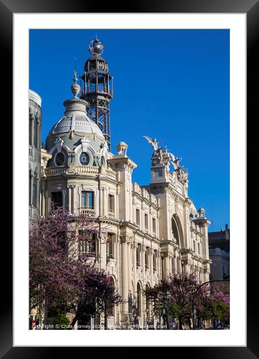 Central Post Office Building in Valencia Framed Mounted Print by Chris Dorney