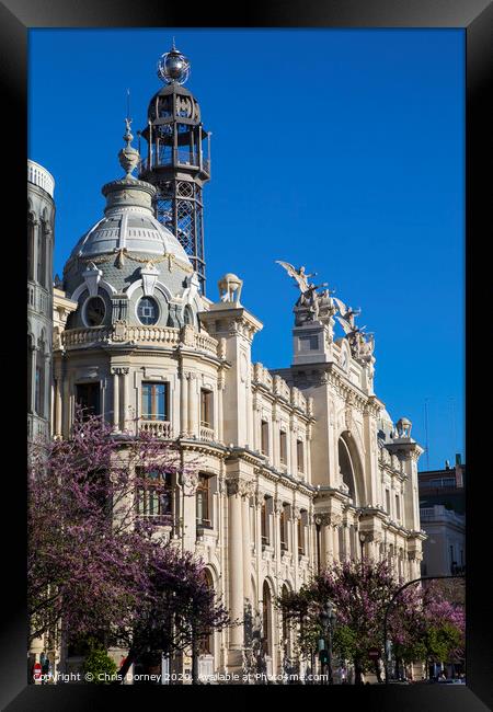 Central Post Office Building in Valencia Framed Print by Chris Dorney