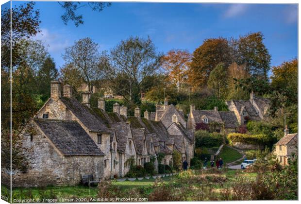 Bibury and the lovely Arlington Row Canvas Print by Tracey Turner