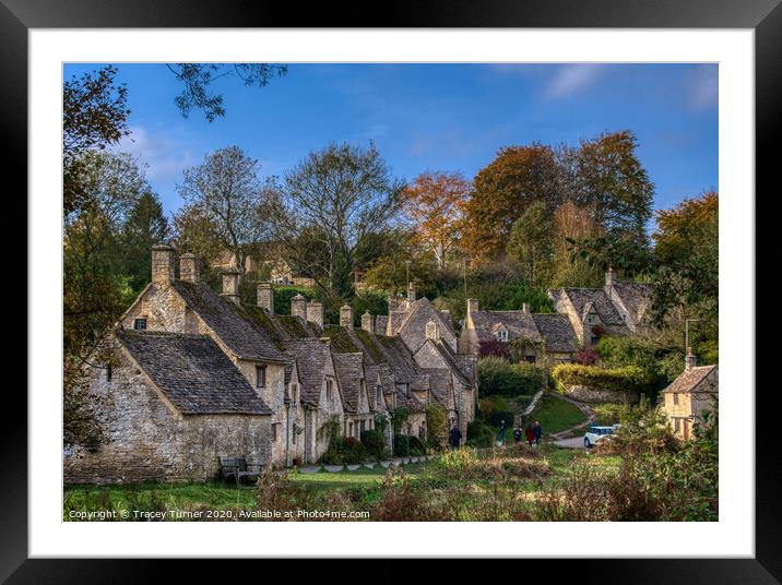 Bibury and the lovely Arlington Row Framed Mounted Print by Tracey Turner