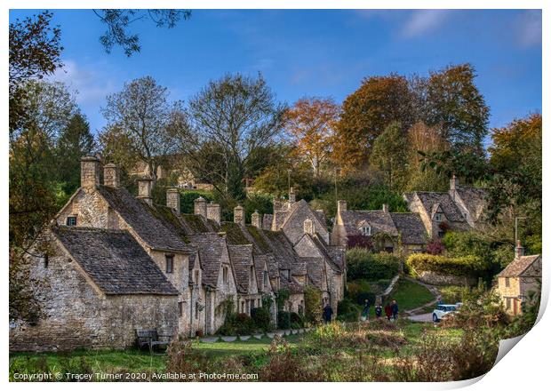 Bibury and the lovely Arlington Row Print by Tracey Turner