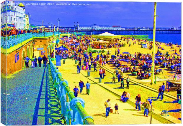 Brighton Beach Imagined in Oils Canvas Print by Laurence Tobin
