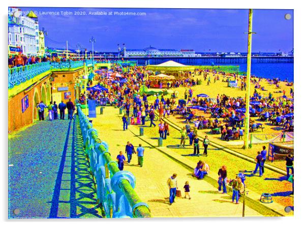 Brighton Beach Imagined in Oils Acrylic by Laurence Tobin