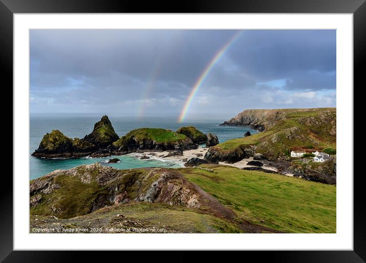 Kyance cove Cornwall October 2020 Framed Mounted Print by Andy Knott