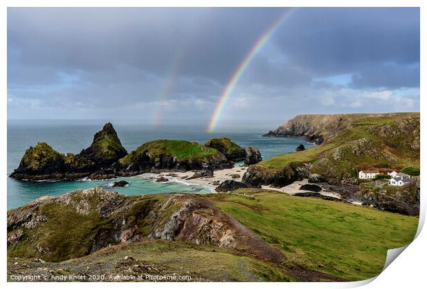 Kyance cove Cornwall October 2020 Print by Andy Knott