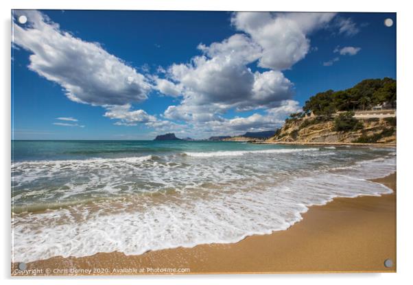 El Portet Beach in Moraira Acrylic by Chris Dorney