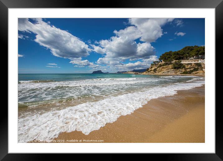 El Portet Beach in Moraira Framed Mounted Print by Chris Dorney