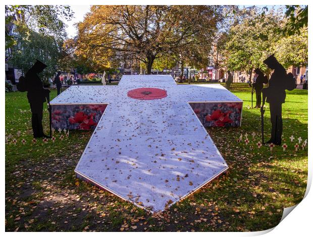 Nantwich Churchyard Remembrance Day Cross Print by Wendy Williams CPAGB