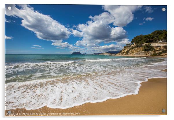 El Portet Beach in Moraira  Acrylic by Chris Dorney