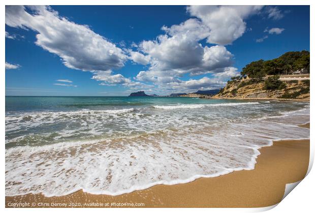 El Portet Beach in Moraira  Print by Chris Dorney