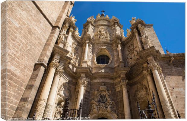 Valencia Cathedral in Spain Canvas Print by Chris Dorney