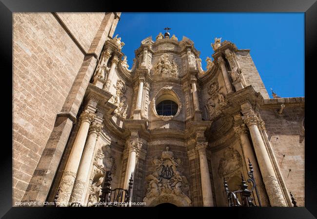 Valencia Cathedral in Spain Framed Print by Chris Dorney