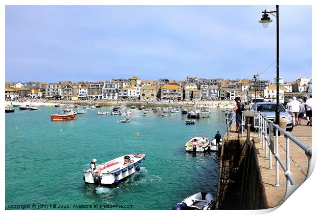 Beautiful harbour and town of St. Ives in Cornwall. Print by john hill