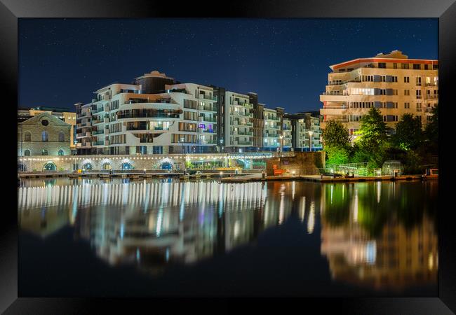 Bristol Apartments and canal boats Framed Print by Dean Merry