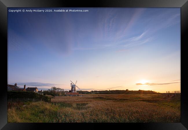 Windmill Sunset Framed Print by Andy McGarry