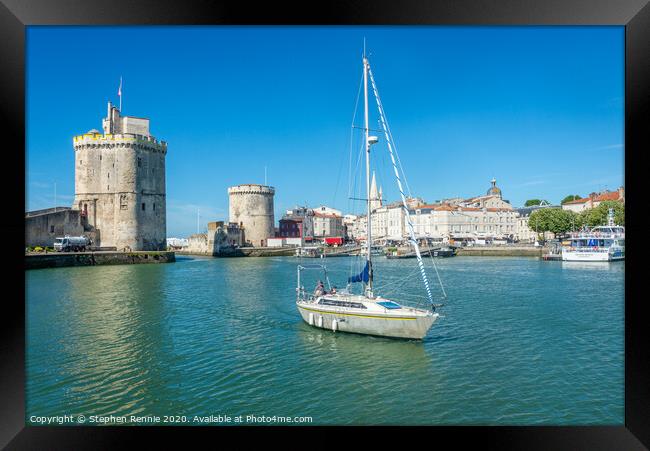 Yacht sailing at la Rochelle, France Framed Print by Stephen Rennie