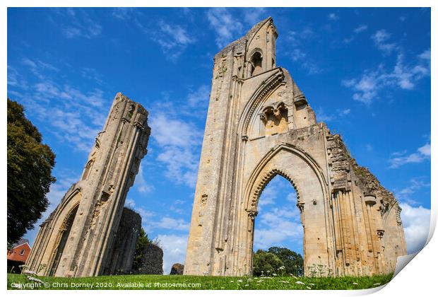 Glastonbury Abbey in Somerset Print by Chris Dorney