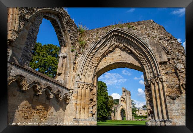 Glastonbury Abbey in Somerset Framed Print by Chris Dorney