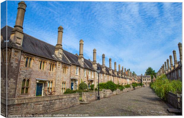 Vicars Close in Wells Canvas Print by Chris Dorney