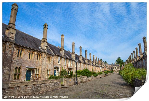 Vicars Close in Wells Print by Chris Dorney