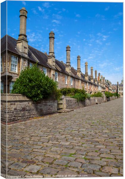 Vicars Close in Wells Canvas Print by Chris Dorney