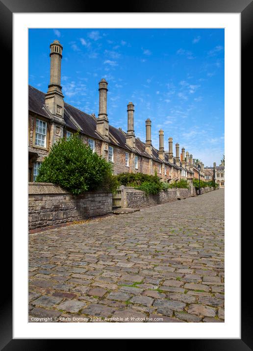 Vicars Close in Wells Framed Mounted Print by Chris Dorney
