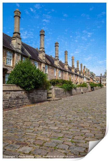Vicars Close in Wells Print by Chris Dorney