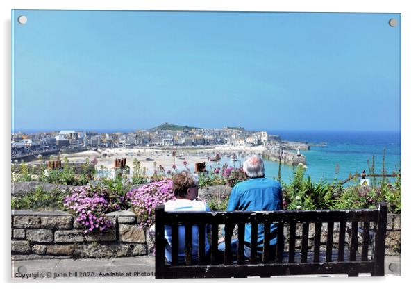 Panoramic view of St. Ives in Cornwall  Acrylic by john hill