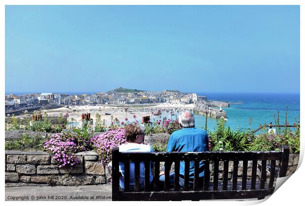 Panoramic view of St. Ives in Cornwall  Print by john hill