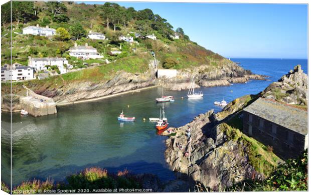Polperro Outer Harbour and The Net Loft  Canvas Print by Rosie Spooner