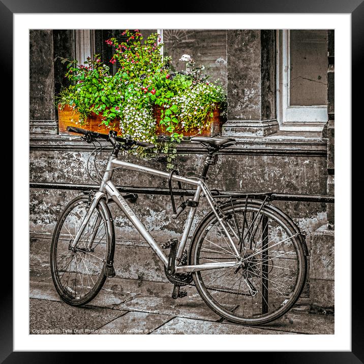 Bicycle In Edinburgh Old Town Framed Mounted Print by Tylie Duff Photo Art