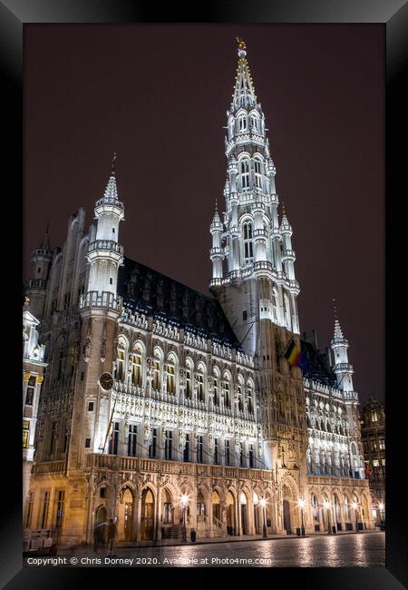 Brussels Town Hall in Belgium Framed Print by Chris Dorney