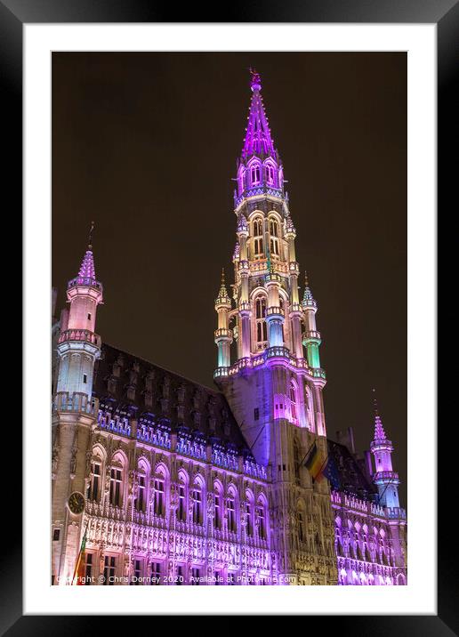 Brussels Town Hall in Belgium Framed Mounted Print by Chris Dorney