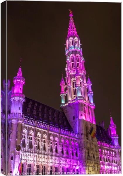 Brussels Town Hall in Belgium Canvas Print by Chris Dorney