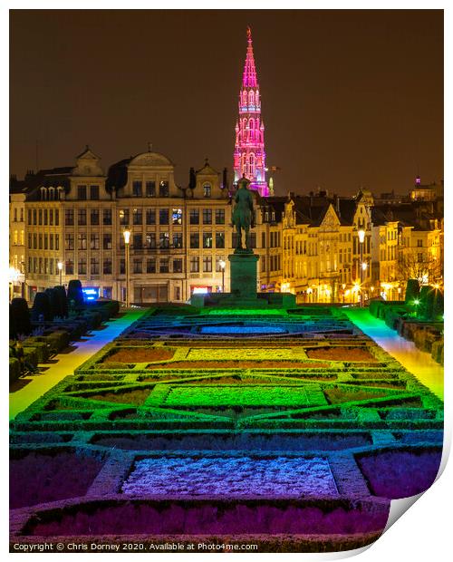 View from Mont des Arts in Brussels Print by Chris Dorney