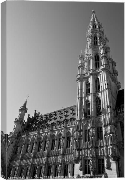Brussels Town Hall Canvas Print by Chris Dorney