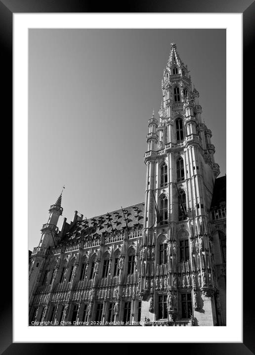 Brussels Town Hall Framed Mounted Print by Chris Dorney
