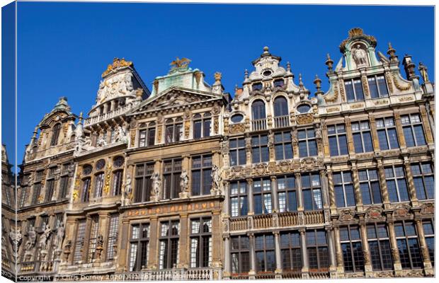 Buildings on Grand Place in Brussels Canvas Print by Chris Dorney
