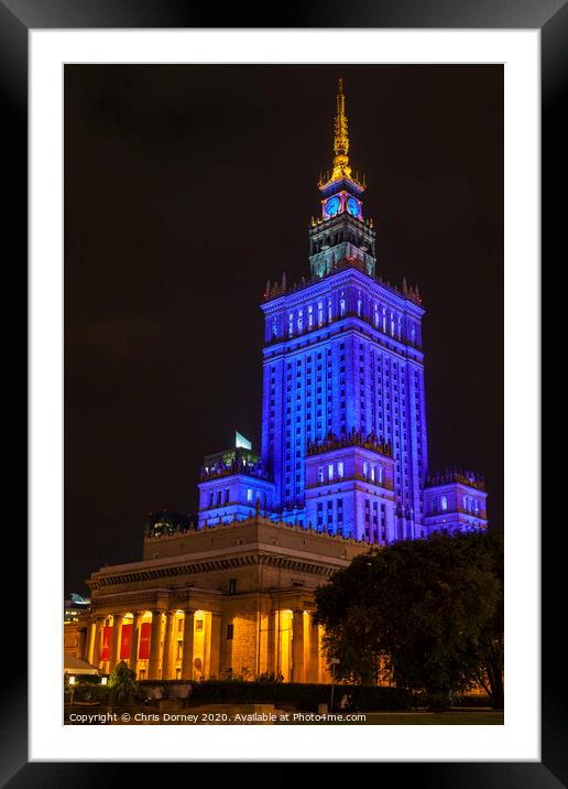 Palace of Culture and Science in Warsaw Framed Mounted Print by Chris Dorney